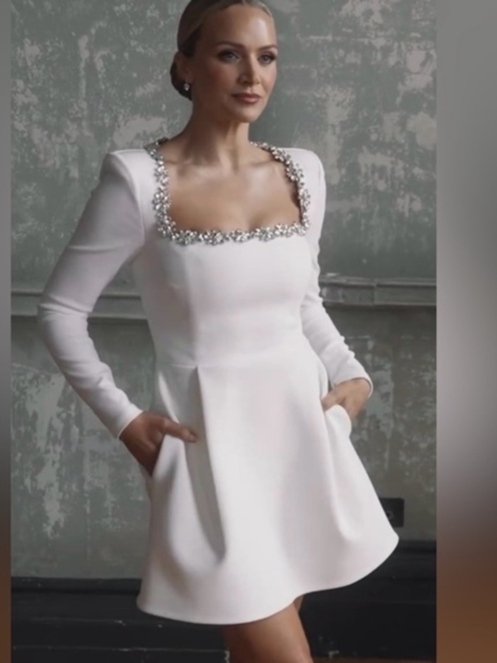 NADINE MERABI KIMBERLY white DRESS US 8 UK 10 and M